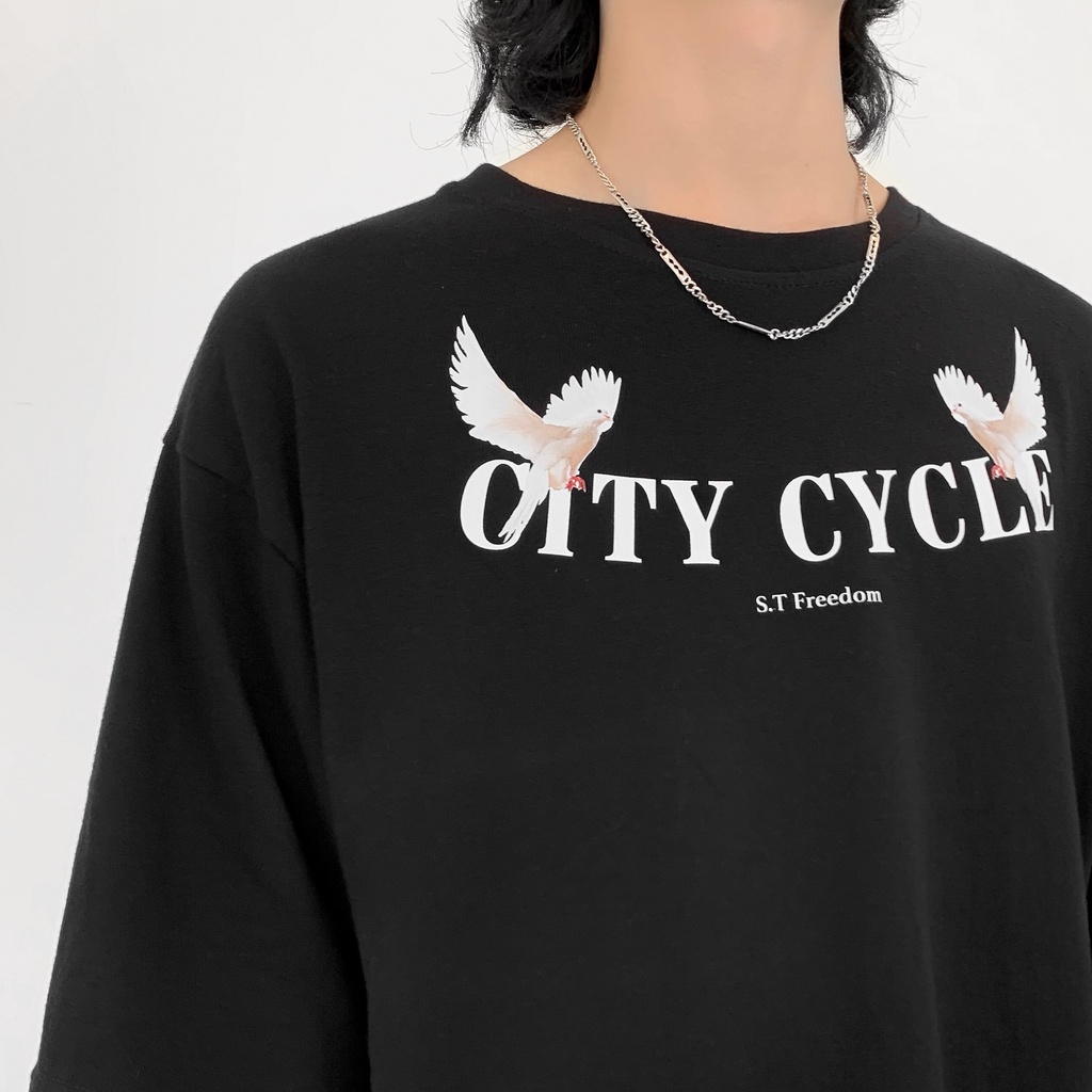 Áo thun tay lỡ Doves City Cycle - Áo thun cotton nam nữ Angel Devil form rộng Unisex chính hãng Local Brand