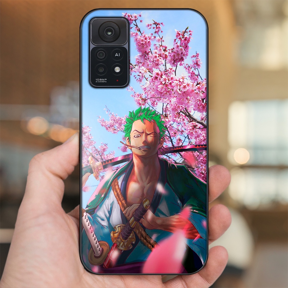 Ốp lưng Xiaomi Redmi Note 11 Pro 5G viền đen in hình Zoro One Piece