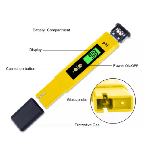 Digital pH meter Bút Đo Độ pH Kỹ Thuật Số Máy Đo Chất Lượng Nước Cho Thức Ăn, Bể Cá, Thủy Canh chính xác cao