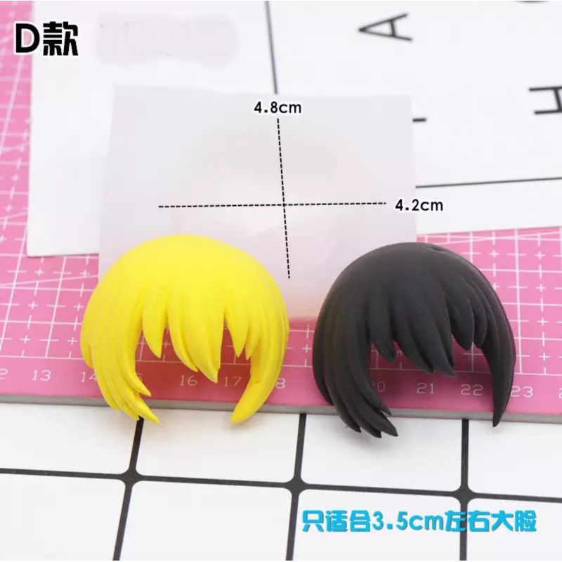 Khuôn silicone dẻo nặn tóc hair mold tượng búp bê chibi nendoroid