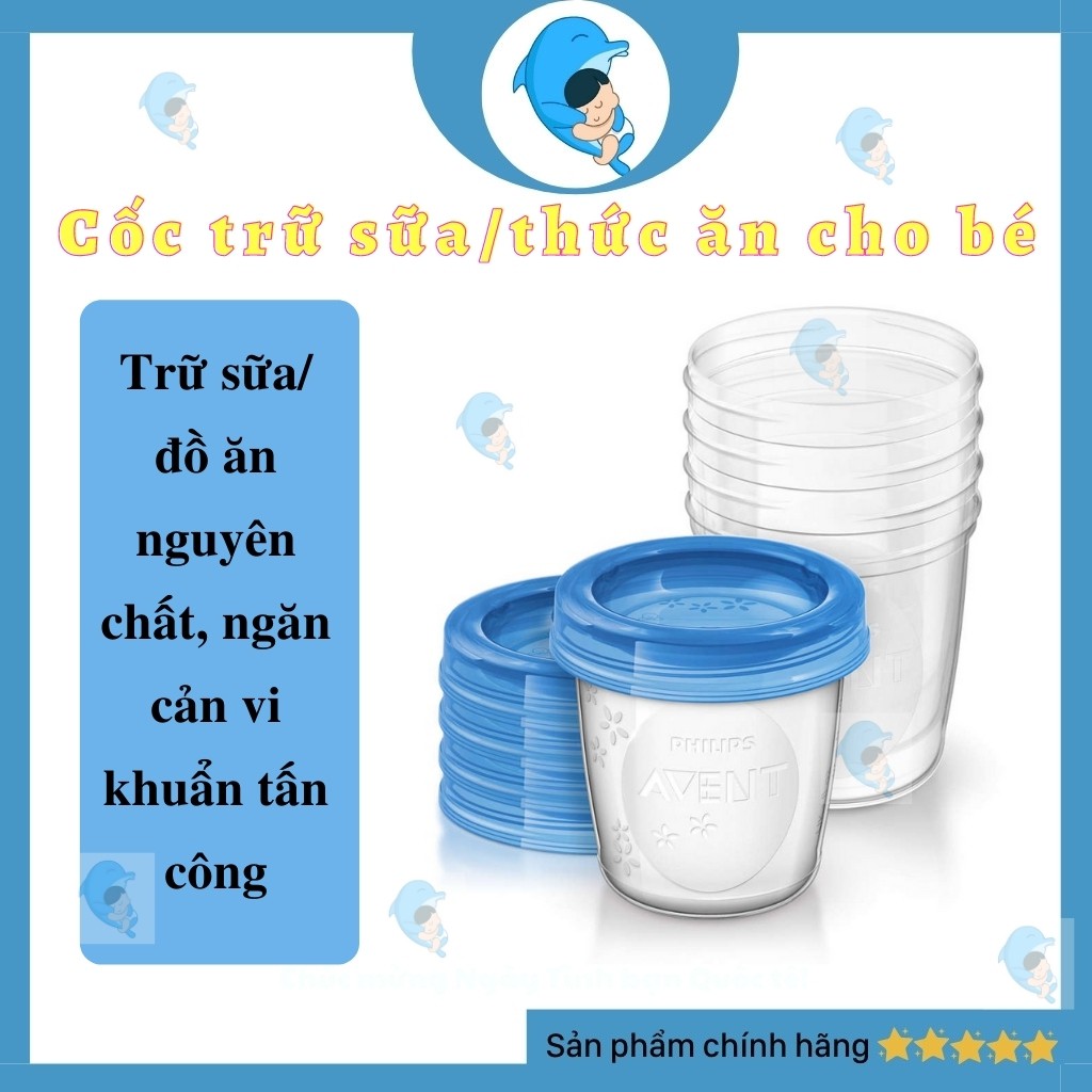 Cốc Trữ Sữa Phillips Avent Dung Tích 180/240Ml Chính Hãng