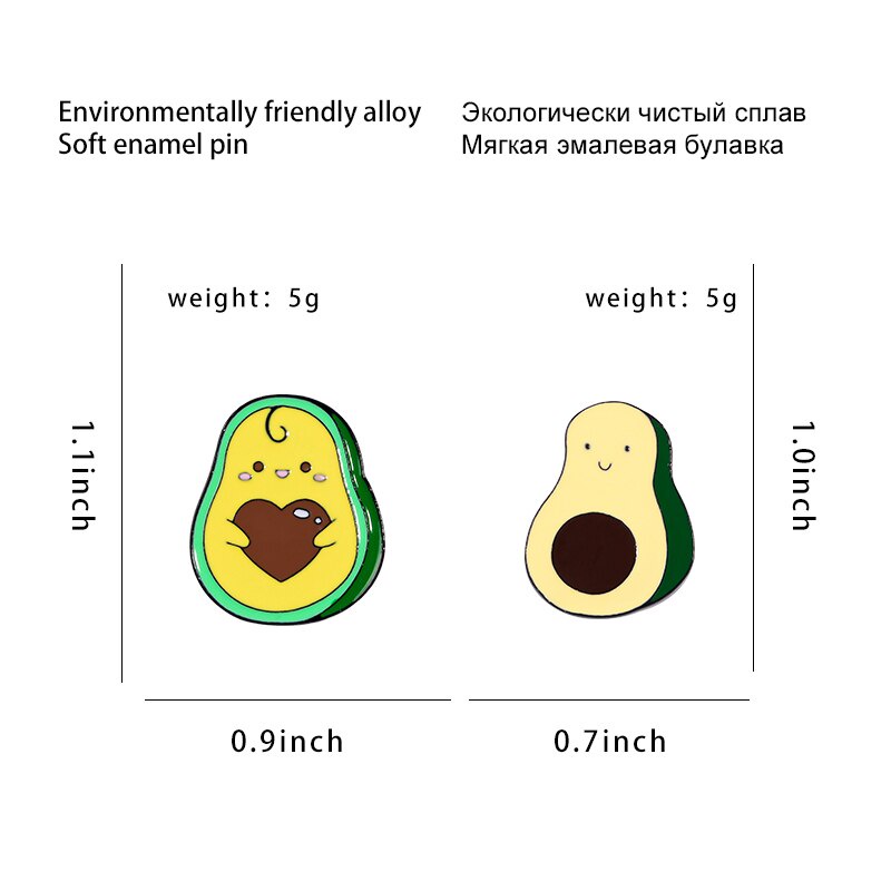 Huy hiệu cài áo hình trái bơ ngộ nghĩnh
