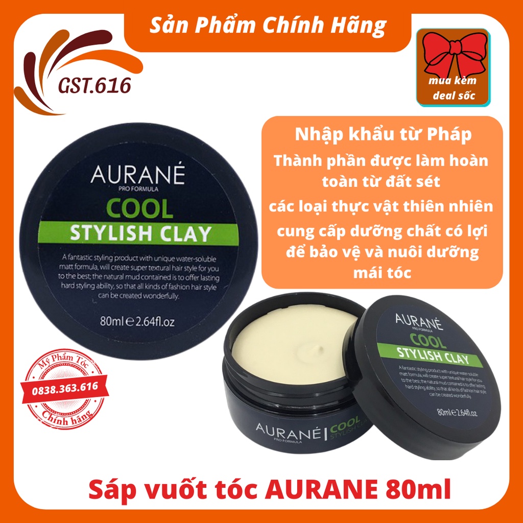 Sáp vuốt tóc AURANE cool stylish clay 80g tạo kiểu tóc hàng nhập