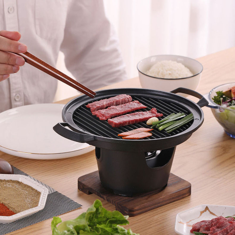 Lò Nướng Bbq Mini Bằng Hợp Kim Nhôm Phong Cách Nhật Bản Nhiều Màu