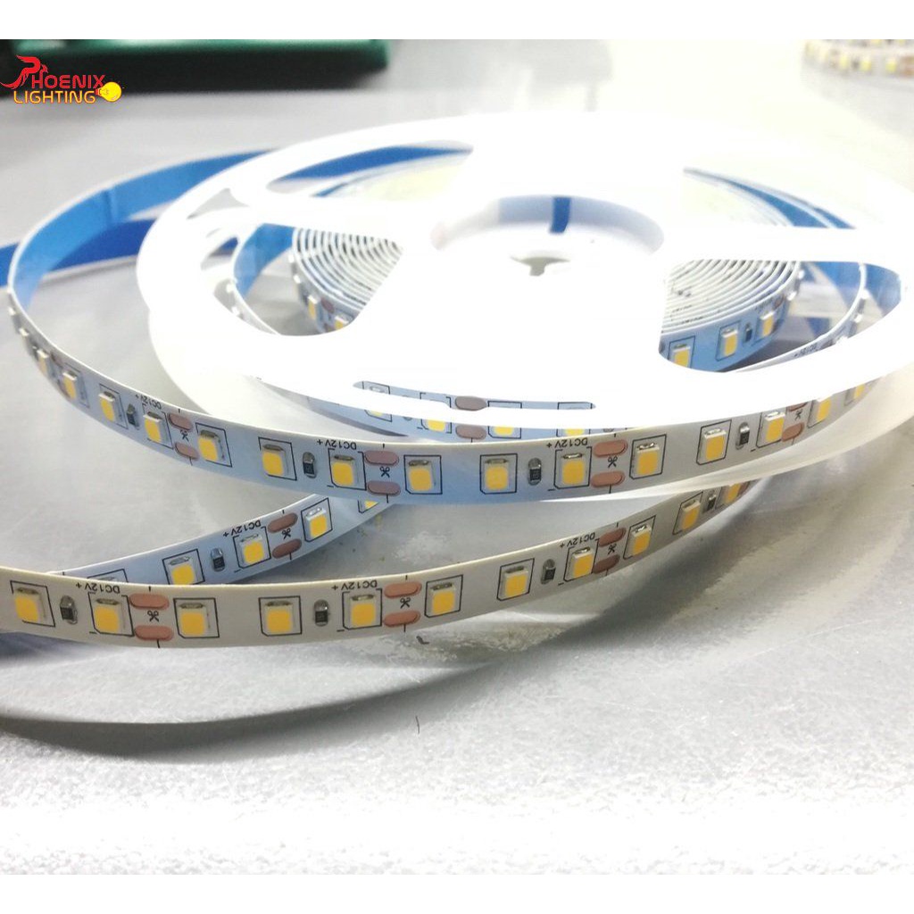 Led dây dán 5 mét 12V 2835 Trắng Vàng Trung Tính 600 LED siêu sáng