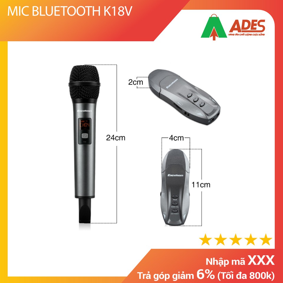 MIC BLUETOOTH K18V | BẢO HÀNH CHÍNH HÃNG - CHẤT LƯỢNG TUYỆT ĐỐI