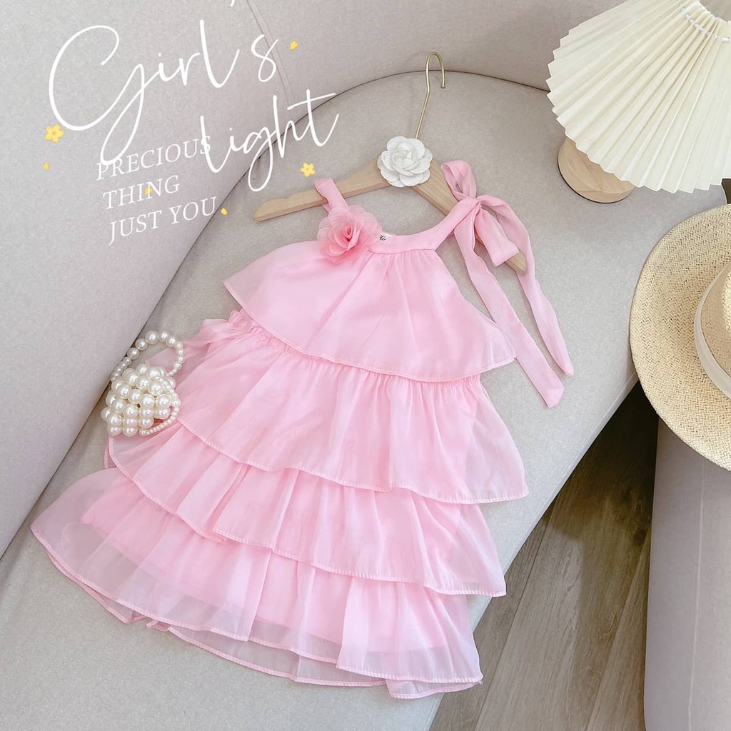 Váy tơ 4 lớp mềm mướt cho bé đi chơi,đi biển