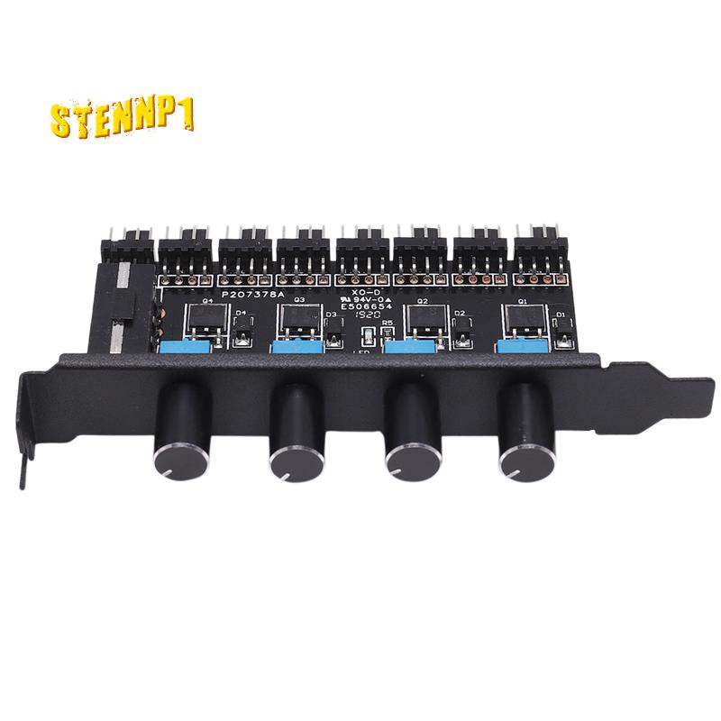 Bộ Điều Khiển Tốc Độ Quạt Tản Nhiệt 8 Kênh 4 Nút Cho Cpu Case Hdd Vga Pwm Fan Pci Bracket 12v