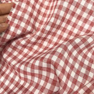 Vải bc Linen thô kẻ