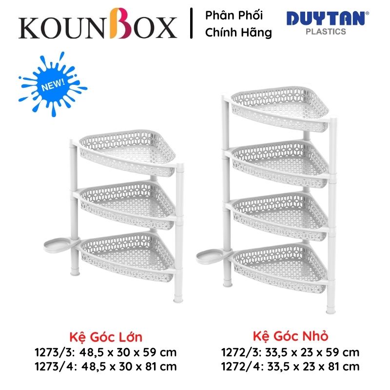 Kệ Góc Đa Năng DUY TÂN | 3 Tầng - 4 Tầng | Tối Ưu Không Gian Góc Phòng, Bếp, Nhà Tắm | Kounbox