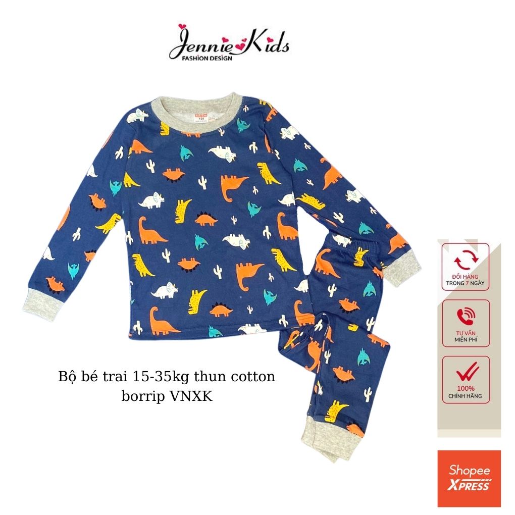 Bộ bé trai, đồ bộ bé trai dài tay size đại thun cotton VNXK Jennie kids J464