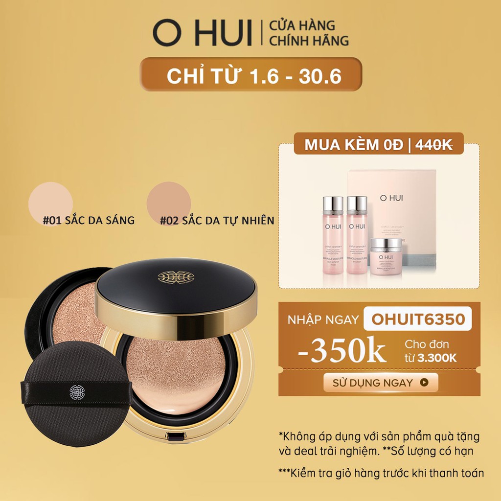 Phấn nước dưỡng trắng OHUI Ultimate Brightening Cushion 15g Tặng thêm lõi Refill 15g