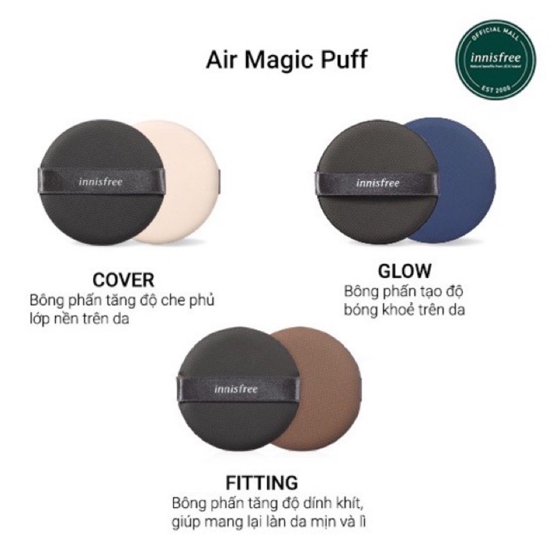 Bông Mút Trang Điểm Cushion INNISFREE Air Magic Puff (Fitting)