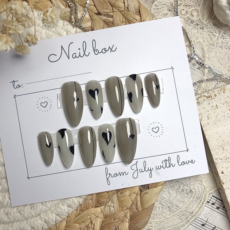 Nailbox thiết kế đẹp kiểu Hàn theo yêu cầu, móng úp giá rẻ nb017 julynails.vn