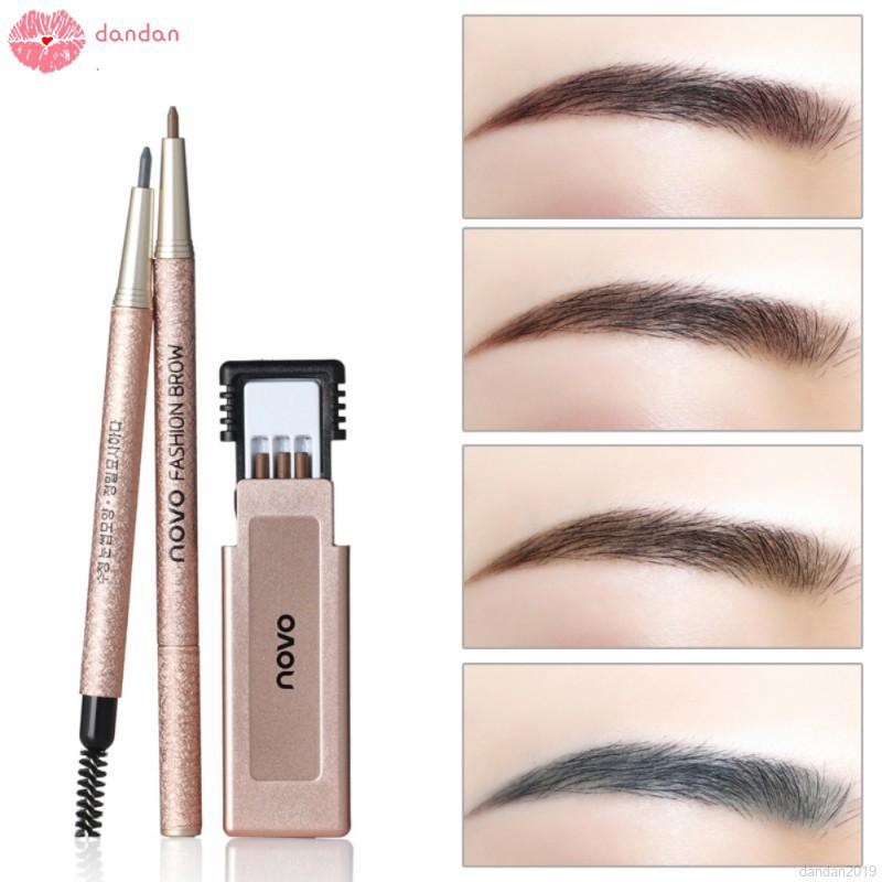 [Hàng mới về] Set chì kẻ mày NOVO 2 đầu có 3 lõi chì và 3 khuôn kẻ mày tiện lợi | BigBuy360 - bigbuy360.vn