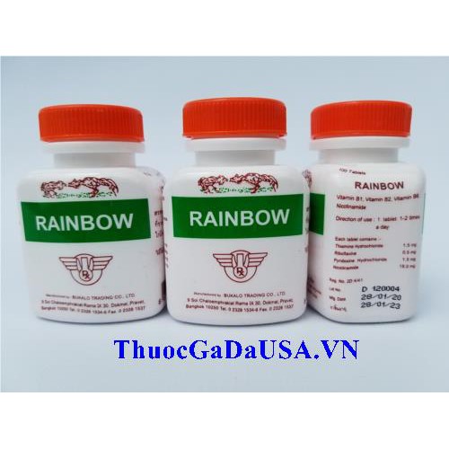 Thuốc nuôi gà Rainbow (1 Hủ 100 Viên) - Thuốc Gà Đá Thái Lan