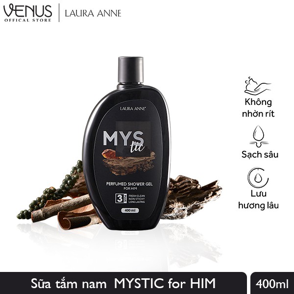 Bộ Đôi Nước Hoa và Sữa Tắm Nước hoa Laura Anne Mystic for Him (50ml + 400ml)