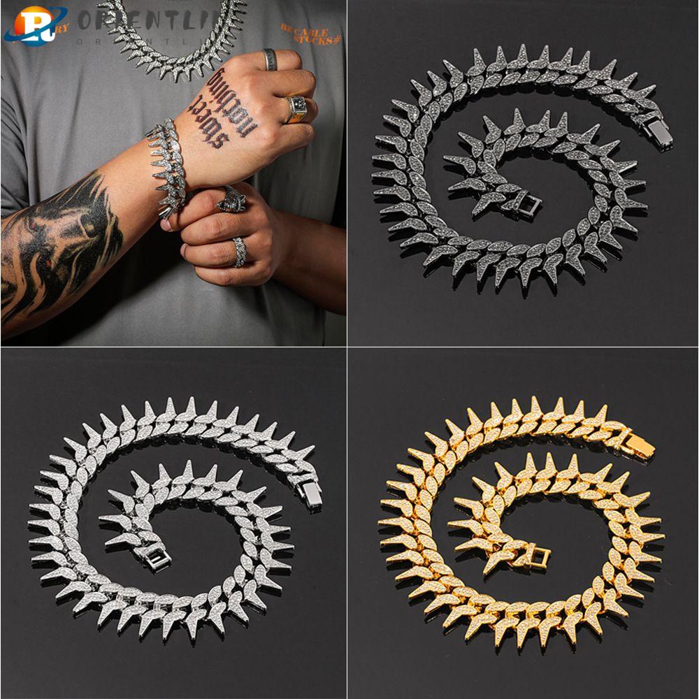 Orientli Full|Vòng Tay Thời Trang Hip Hop Lấp Lánh Sang Trọng Rộng 15mm Cho Nam Và Nữ