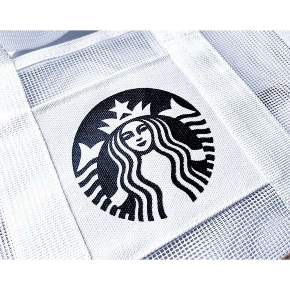 Túi xách tay đi biển canvas họa tiết Starbucks sức chứa lớn | BigBuy360 - bigbuy360.vn