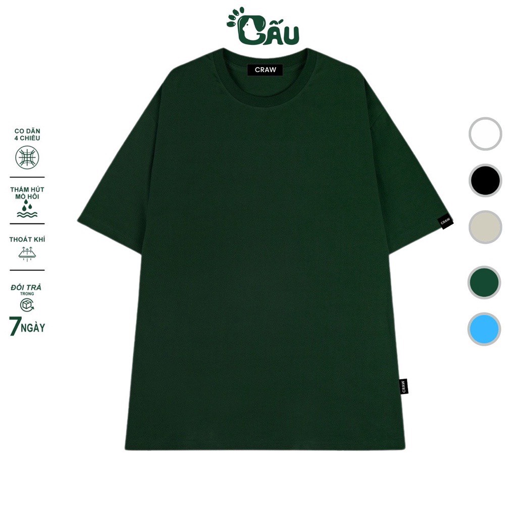 Áo thun tay lỡ Gấu 194 Unisex from rộng phong cách Local Brand Ulzzang vải coton cao cấp dày dặn, co dãn - TRƠN