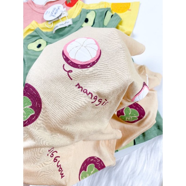 Bộ tay ngắn quần dài in trái cây thun lạnh Minky Mom cho bé trai bé gái