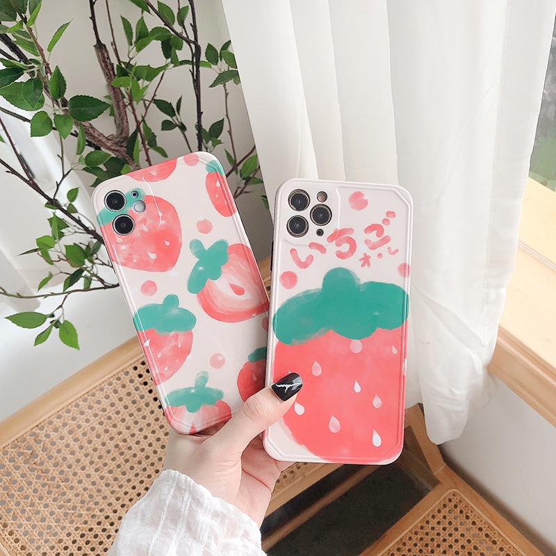 Ốp lưng iphone imd Dâu màu nước 5/5s/6/6plus/6s/6splus/7/7plus/8/8plus/x/xr/xs/11/12/pro/max/plus/promax - Awifi R4-3 | BigBuy360 - bigbuy360.vn