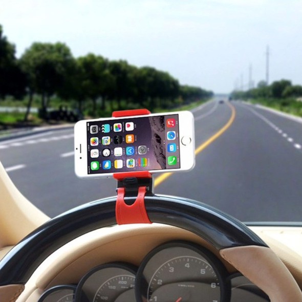 Universal Car Phone Holder Car Steering Wheel Clip Mount Phone Holder Car mobile phone hanging type navigation holder | BigBuy360 - bigbuy360.vn
