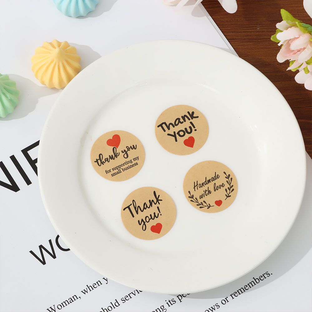 KUNHEV New Gift Label Decorations Seal Sticker Sticker Decoration Sealing Paste Creative Packaging Sealing Paper Thank Candy Bag Box Sticker Label