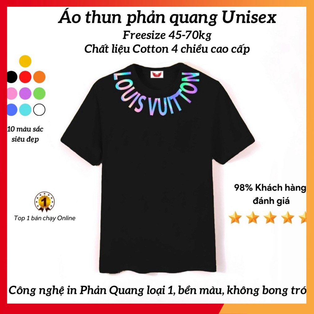 Áo Thun Unisex Phản Quang Louis Viền Cổ Form Rộng Tay Lỡ Chất Cotton Freesize Cho Nam Và Nữ, Co Giãn Thoải Mái PQ28 HaHo | WebRaoVat - webraovat.net.vn