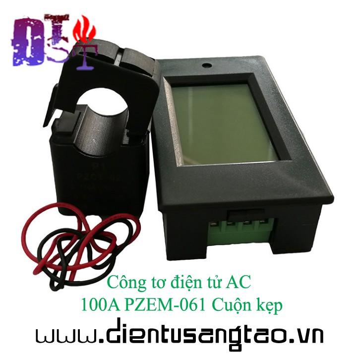 Công tơ điện tử AC 100A PZEM-061 Cuộn kẹp