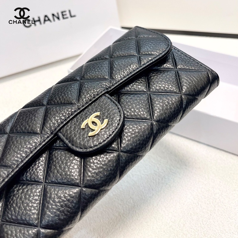 ENM2 Black Grain Quilted Leather Women's Fashion Style Two-fold Wallet2022