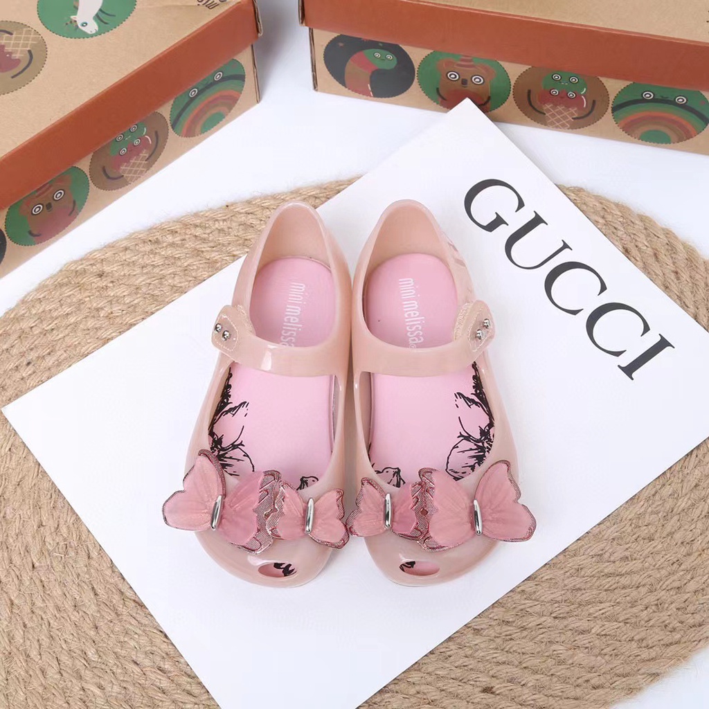 Giày Búp Bê Nhựa Đính Nơ Bướm 3D Xinh Xắn Cho Bé Gái Z4GOdép bé gái