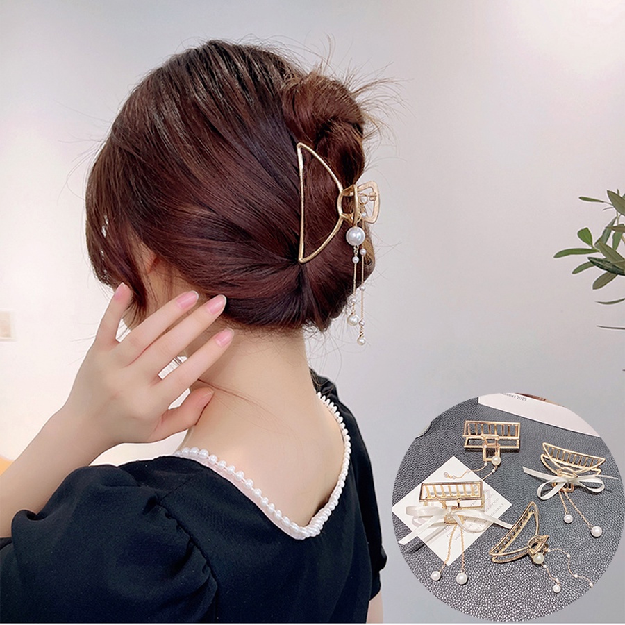 Kẹp Tóc Haimeikang Chất Liệu Kim Loại Màu Vàng Phong Cách Hàn Quốc Thời Trang Cho Nữ