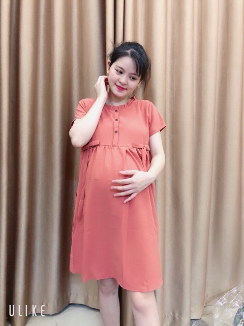 Váy bầu nơ eo