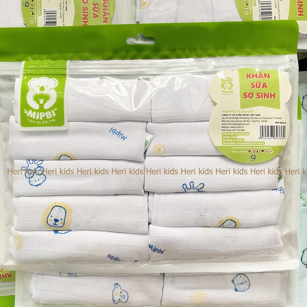 Khăn sữa xô Mipbi 100% cotton