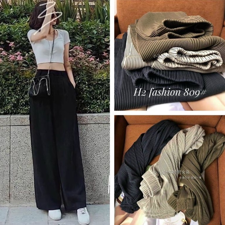 Quần suông dập ly trơn hàng QC