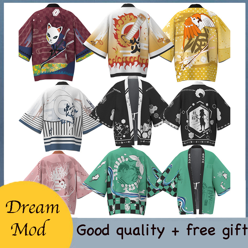Áo haori kimono phong cách Demon Slayer cho người lớn và trẻ em