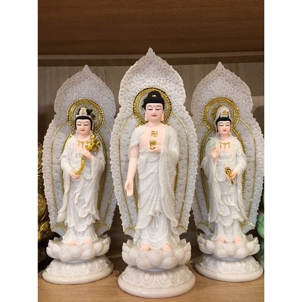 Combo bộ Tượng Tam thánh 38cm + kèm hào quang=48cm