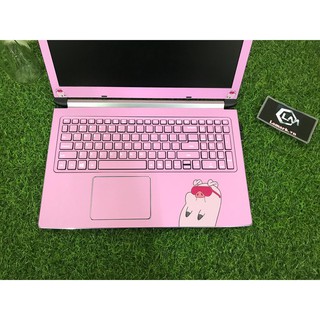 Heo hồng dễ thương - decan dán laptop - Lamark