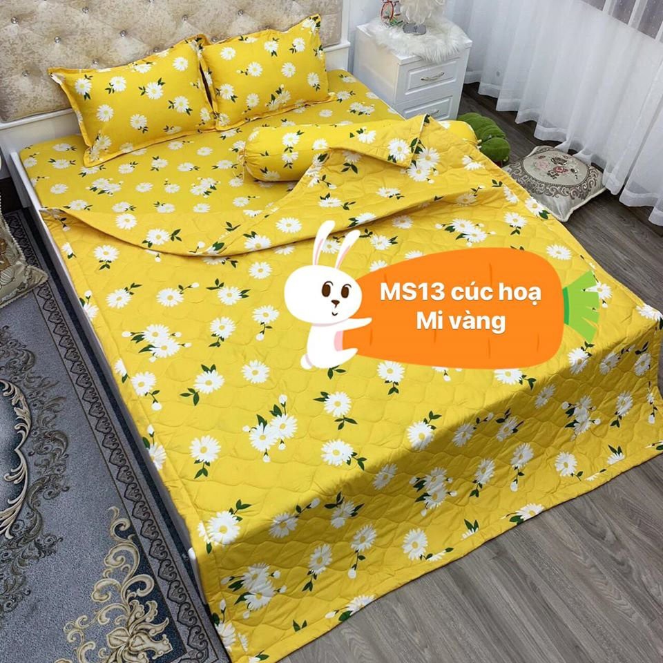 Chăn hè thu trần bông 1m8x2m mẫu cúc họa mi vàng