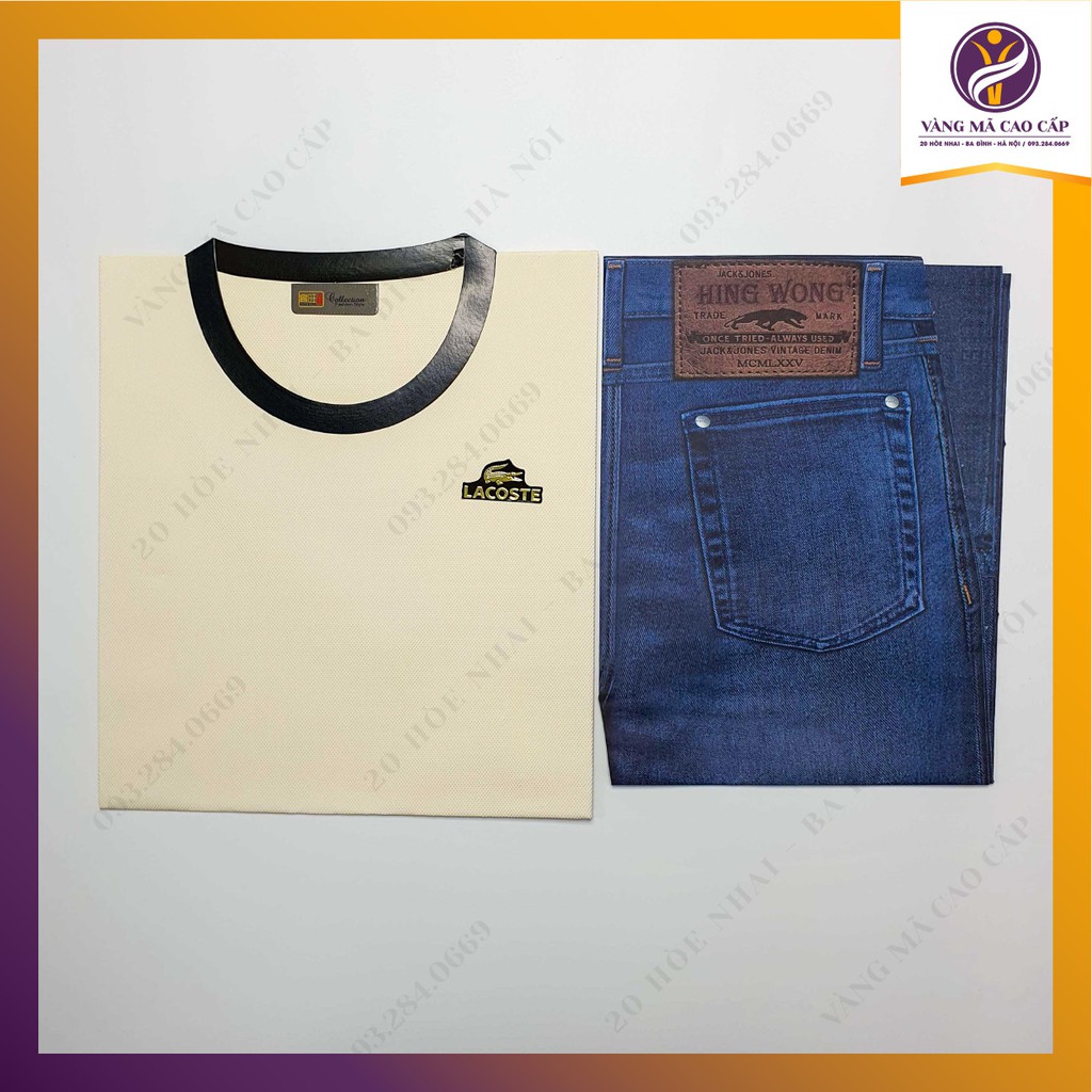 Bộ Áo Phông Áo Polo Quần Bò Nam Mùa Hè Vàng Mã loại đẹp - VM74