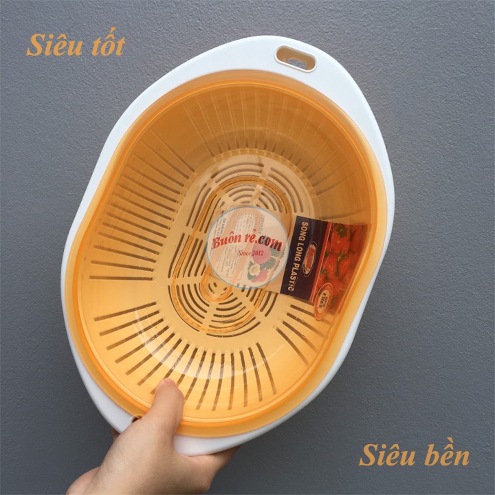 Bộ rổ chậu Song Long 2521 có nắp đậy tiện lợi hàng cao cấp -Buôn rẻ 01012