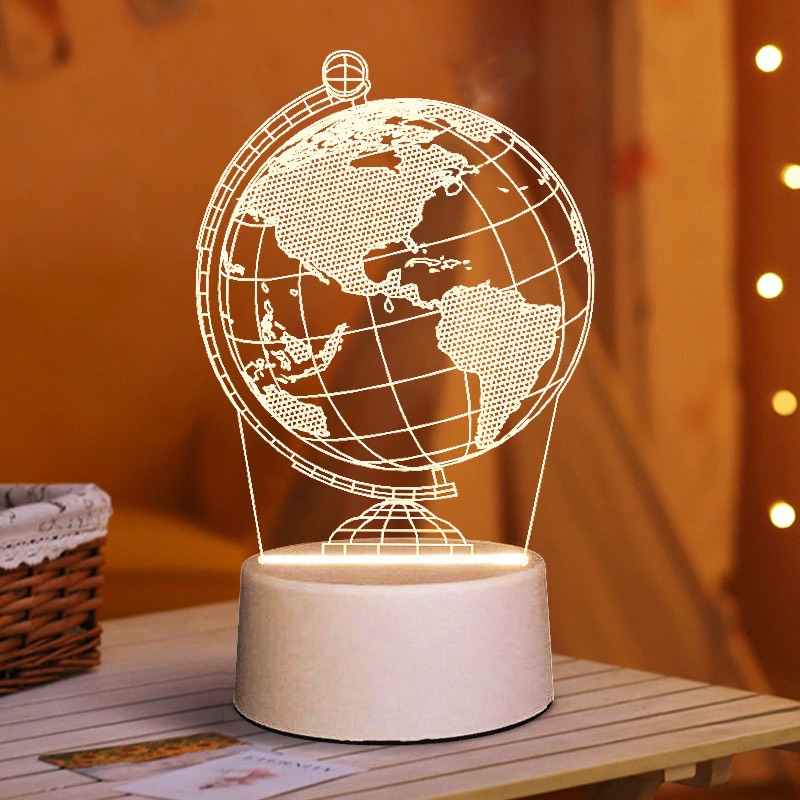 Đèn Ngủ 3D để bàn trang trí dễ thương bóng Led decor phòng ngủ cute 2 chế độ sáng cắm điện trực tiếp