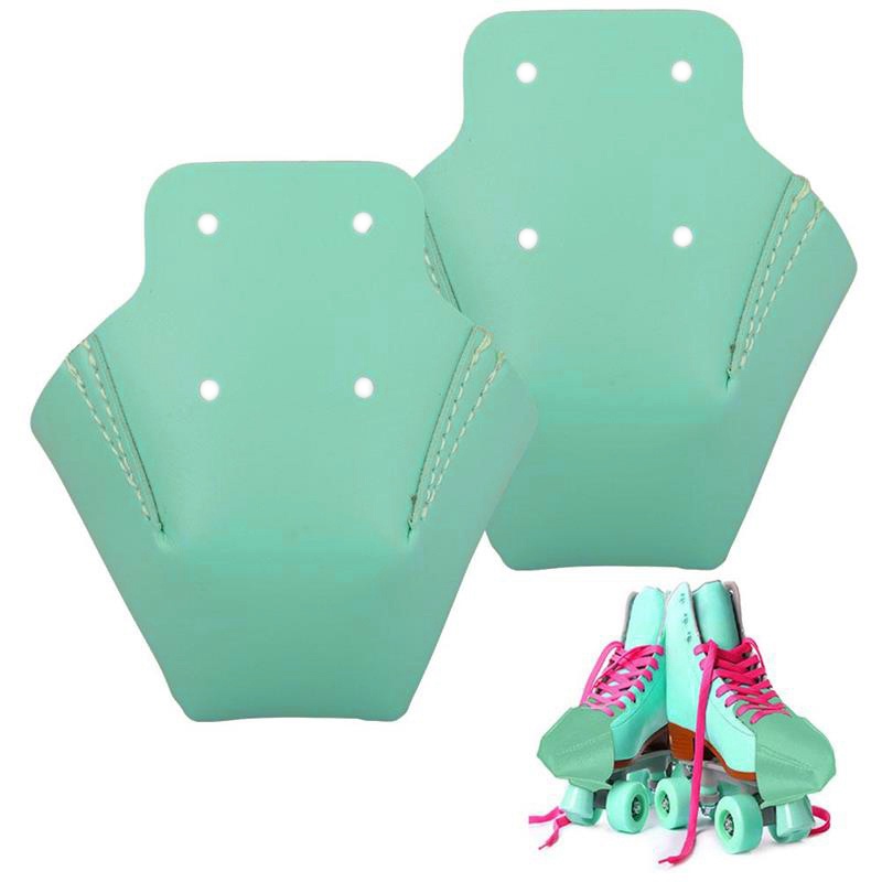 1 Cặp Nắp Trượt Patin Bằng PU 4 Lỗ Bảo Vệ Ngón Chân Màu Xanh Lá