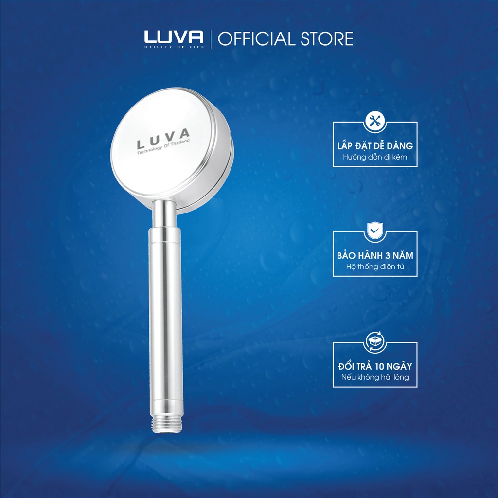 Vòi sen tăng áp cực mạnh LUVA - Bát sen rộng 8,2cm - Tăng áp cực mạnh 400% - Bảo hành chính hãng 3 năm - LUVA VIỆT NAM