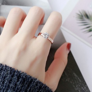 Nhẫn Nữ Đính 1 Viên Đá Sang Trọng Đơn Giản Titan Ko Đen Ko Ngứa An Toàn Cho Sức Khỏe TT 1968