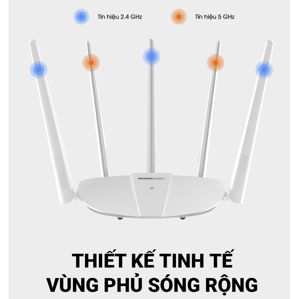 Bộ phát Wifi Totolink A810R băng tần kép AC1200- Hàng chính hãng