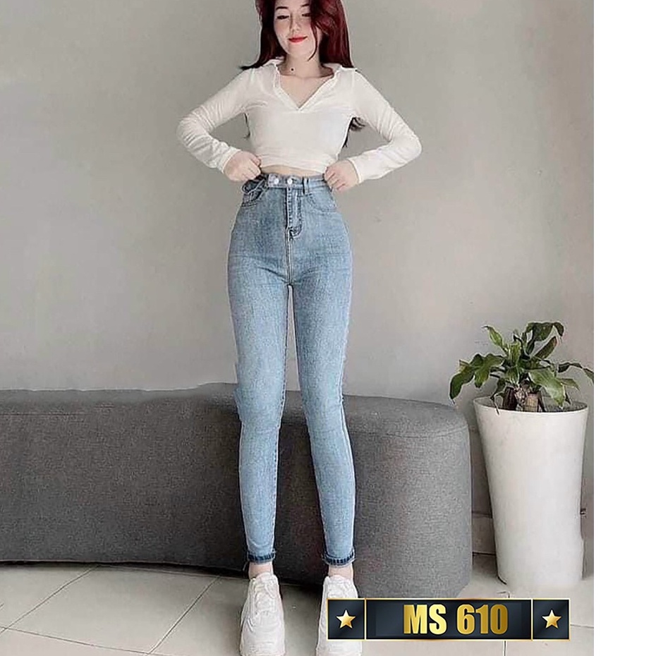 Quần Jean Nữ cao cấp túi kiểu lưng cao ôm body đẹp vải co dãn cao cấp-Black Fashion Shop-qn610