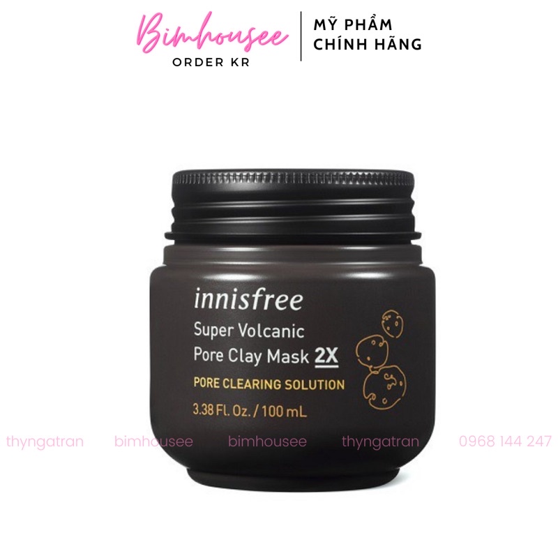 Mặt nạ đất sét tro núi lửa Innisfree Super Volcanic Pore Clay Mask 2X