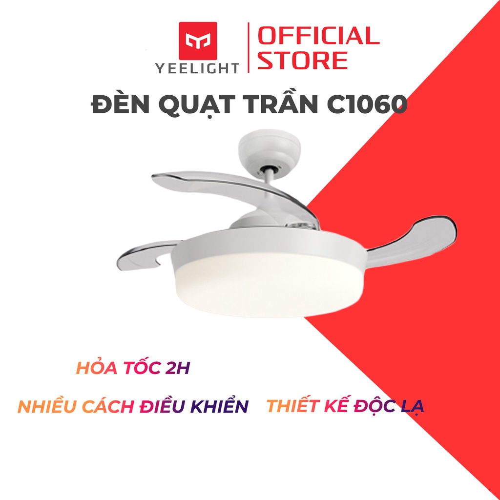 Đèn quạt trần thông minh Yeelight C1060 - DC Inverter siêu tiết kiệm điện - Kết nối App Mihome - BH 12 tháng
